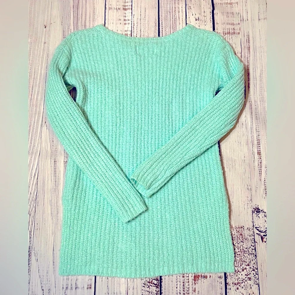 EUC Sequin Shoulder, Light Blue, Girls Justice Sweater